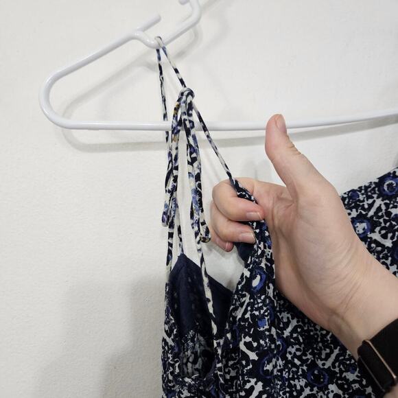 Sadie & Sage Tiered Eyelet Midi Dress Floral Sleeveless Tie Straps Sz Small Boho - Picture 4 of 11